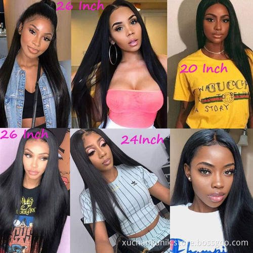 Uniky Wholesale Price Brazilian Virgin Hd Transparent Straight Hair High Quality No Shedding Lace Front Wig